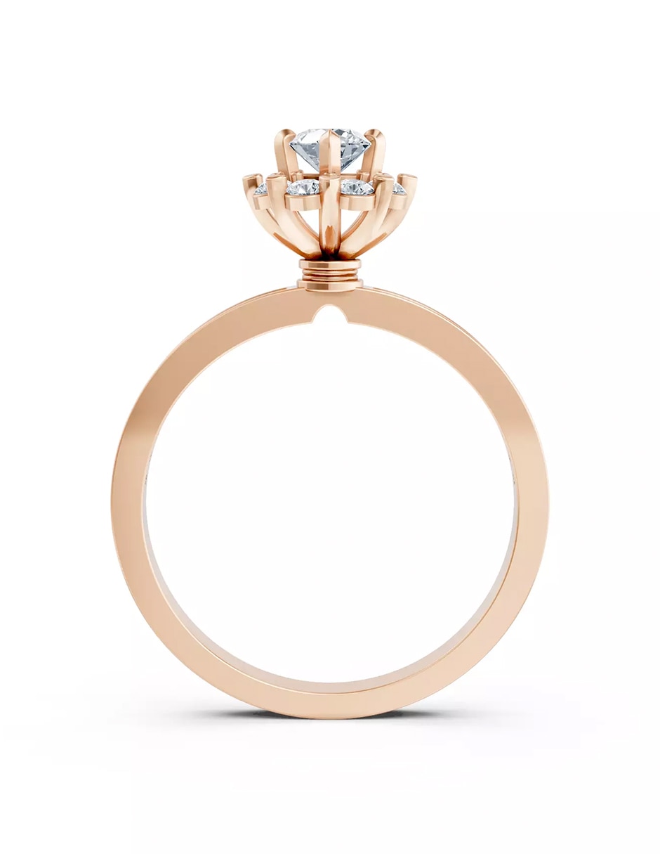 Anillo de compromiso de oro 14 k zirconia cúbica 2