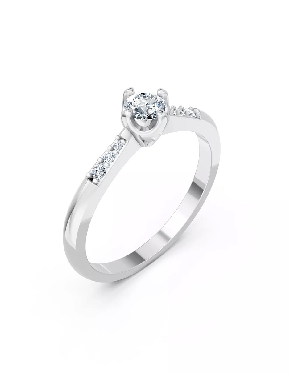 Anillo de compromiso de Oro 18 k zirconia cúbica 4