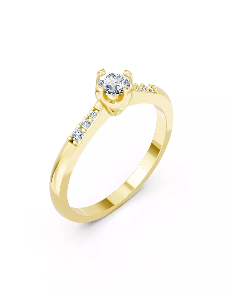 Anillo de compromiso de oro 9 k Amore Mio zirconia cúbica
