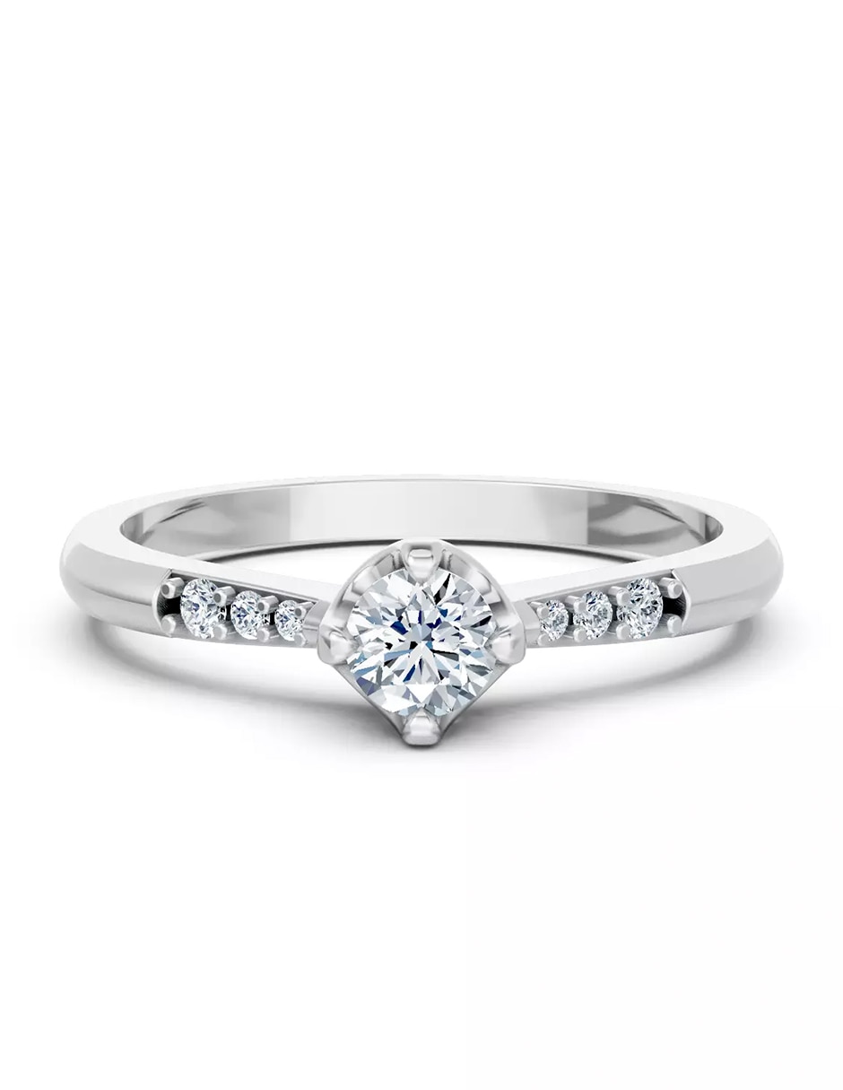 Anillo de compromiso de oro 14 k zirconia cúbica 1