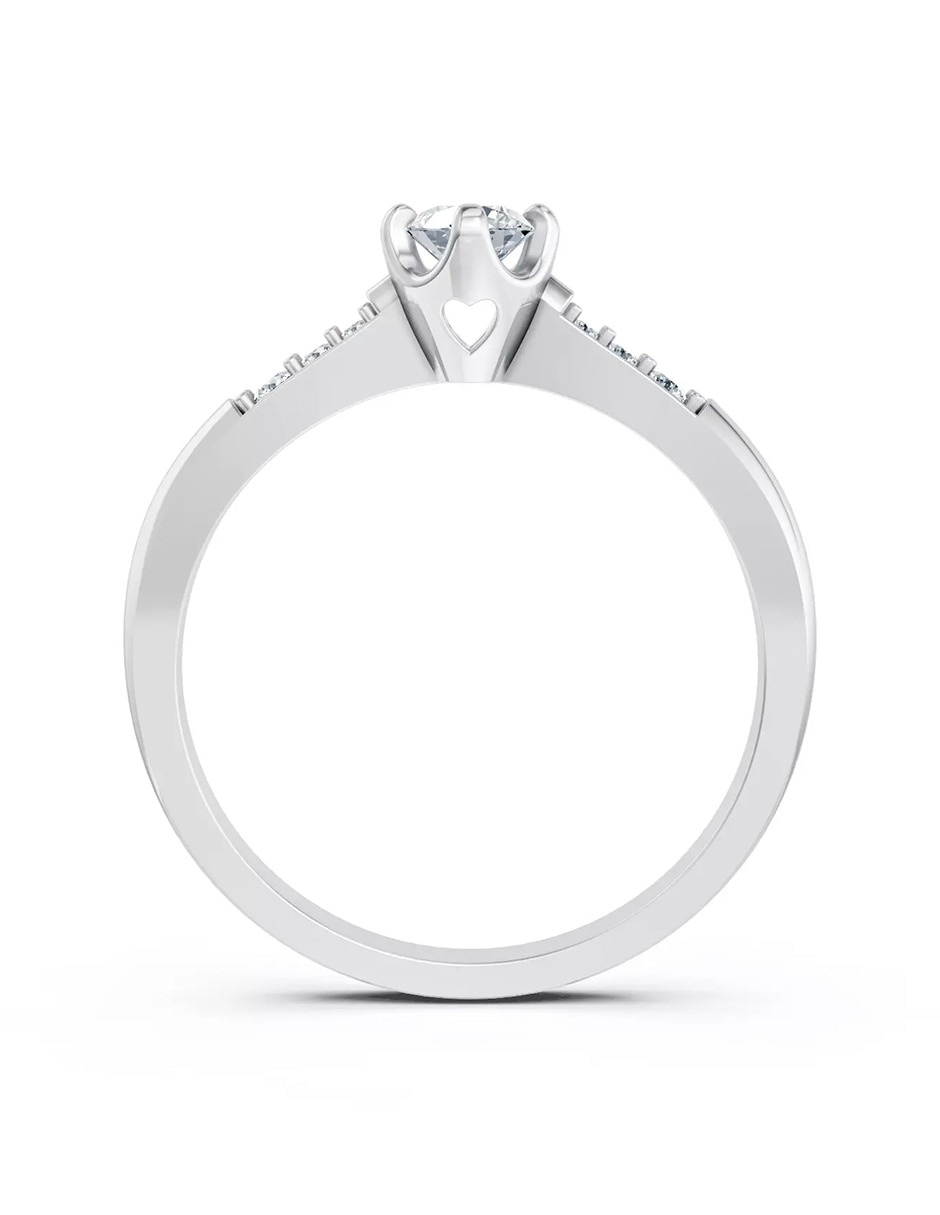 Anillo de compromiso de oro 14 k zirconia cúbica 2