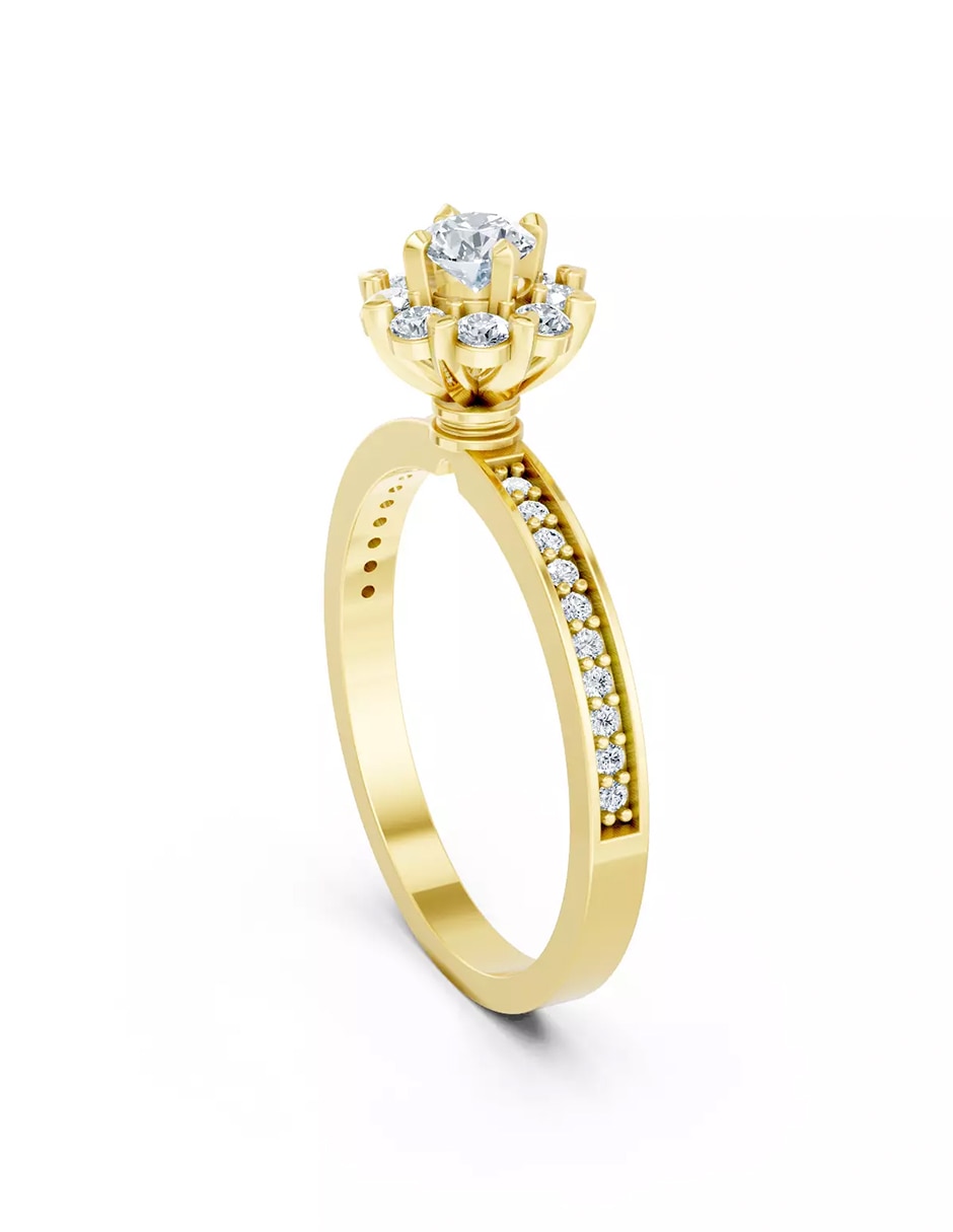 Anillo de compromiso de oro 18 k Amore Mio zirconia cúbica