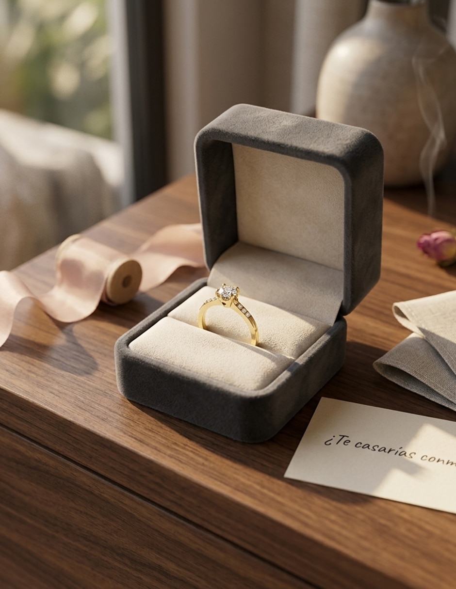 Anillo de compromiso de oro 18 k Amore Mio zirconia cúbica