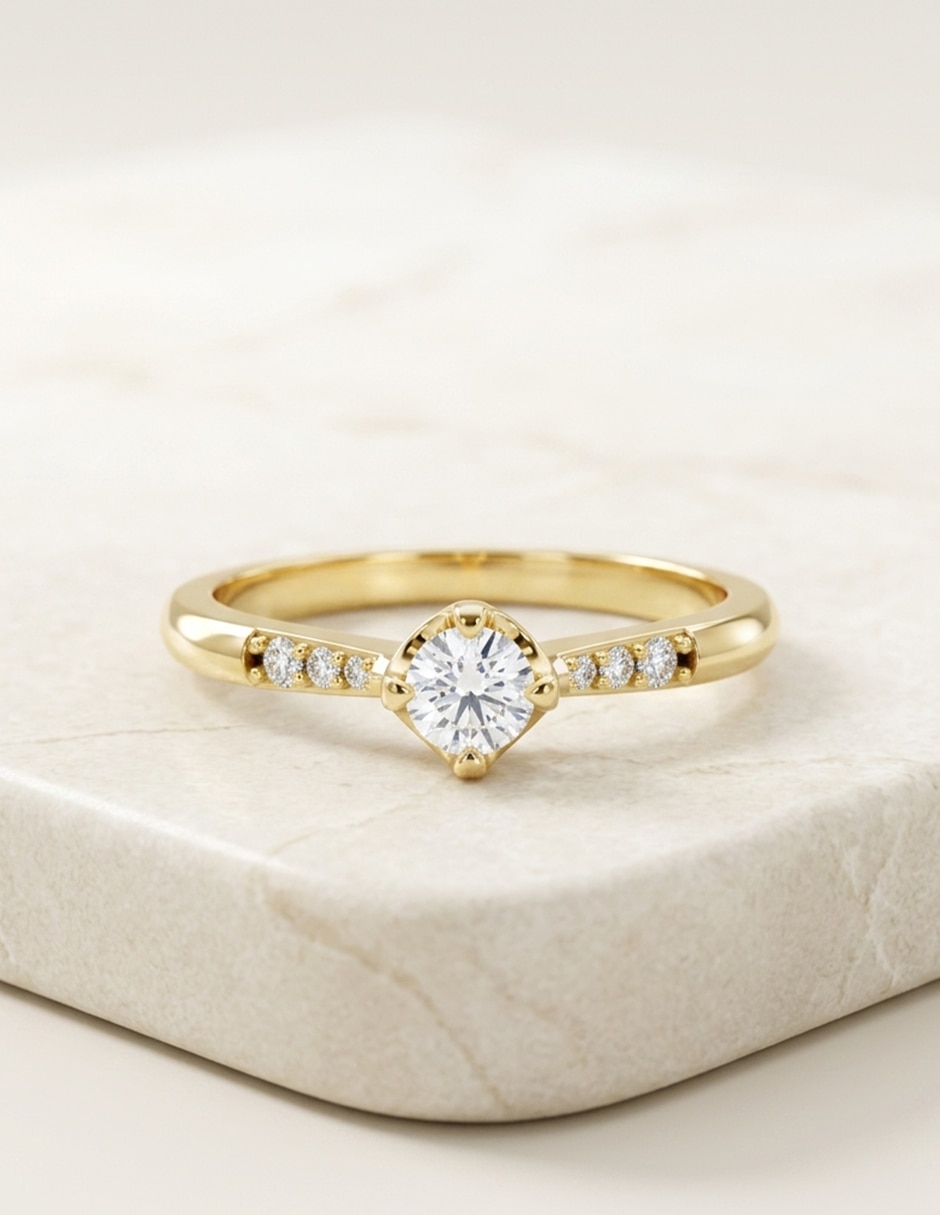 Anillo de compromiso de oro 18 k Amore Mio zirconia cúbica