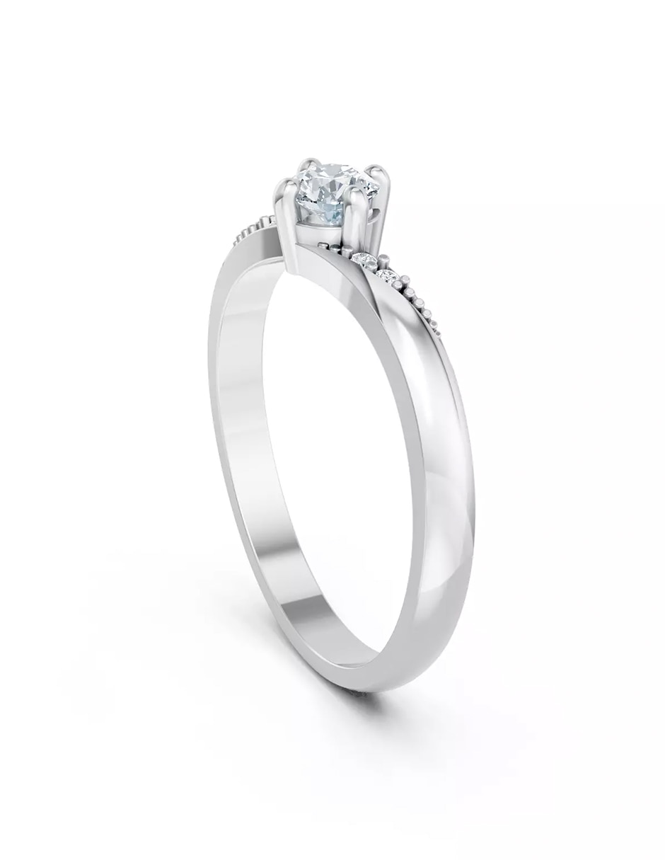 Anillo de compromiso de Oro 18 k zirconia cúbica 4