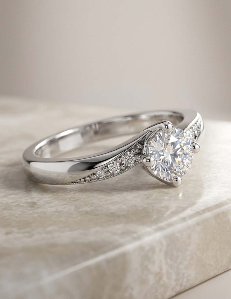 Anillo de compromiso de Oro 18 k zirconia cúbica 5