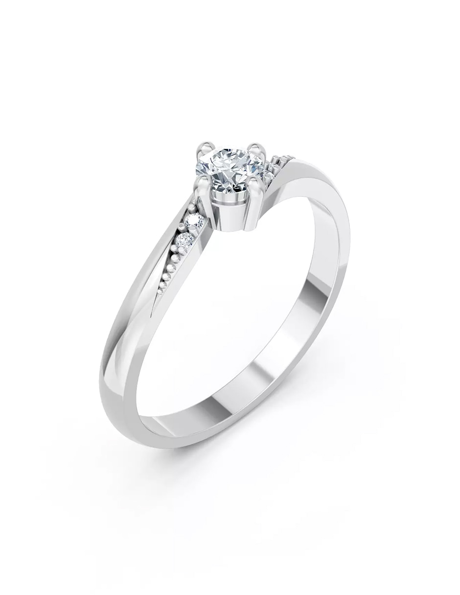 Anillo de compromiso de Oro 18 k zirconia cúbica 6