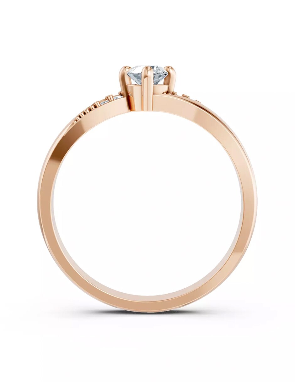 Anillo de compromiso de Oro 14 k zirconia cúbica 2