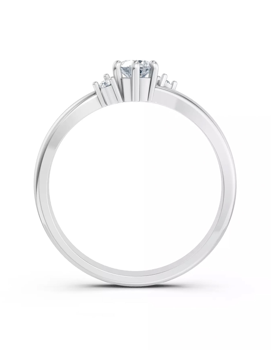 Anillo de compromiso de Oro 9 k zirconia cúbica 2