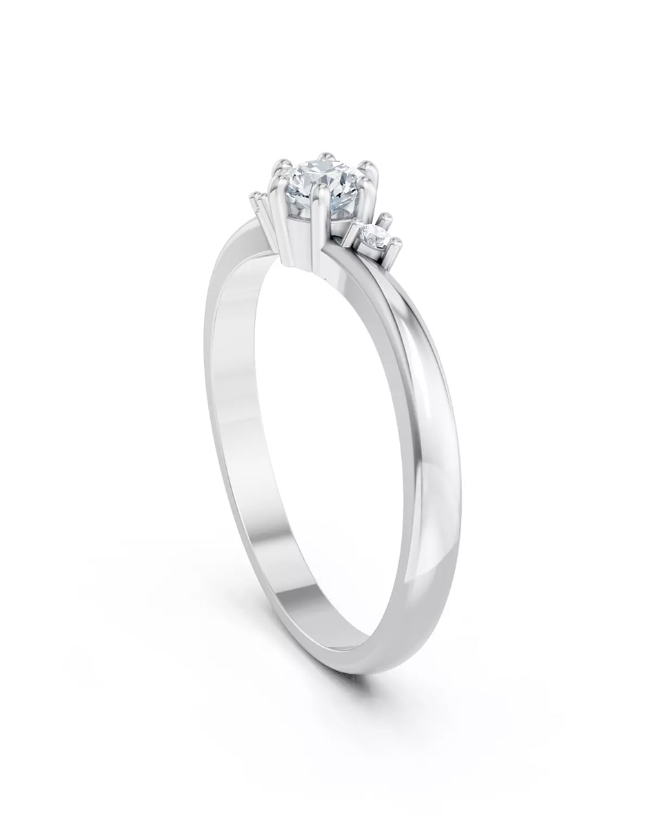 Anillo de compromiso de Oro 9 k zirconia cúbica 3