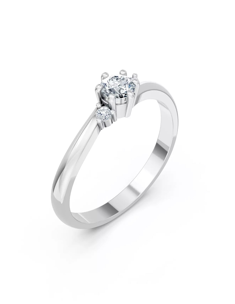 Anillo de compromiso de Oro 9 k zirconia cúbica 4