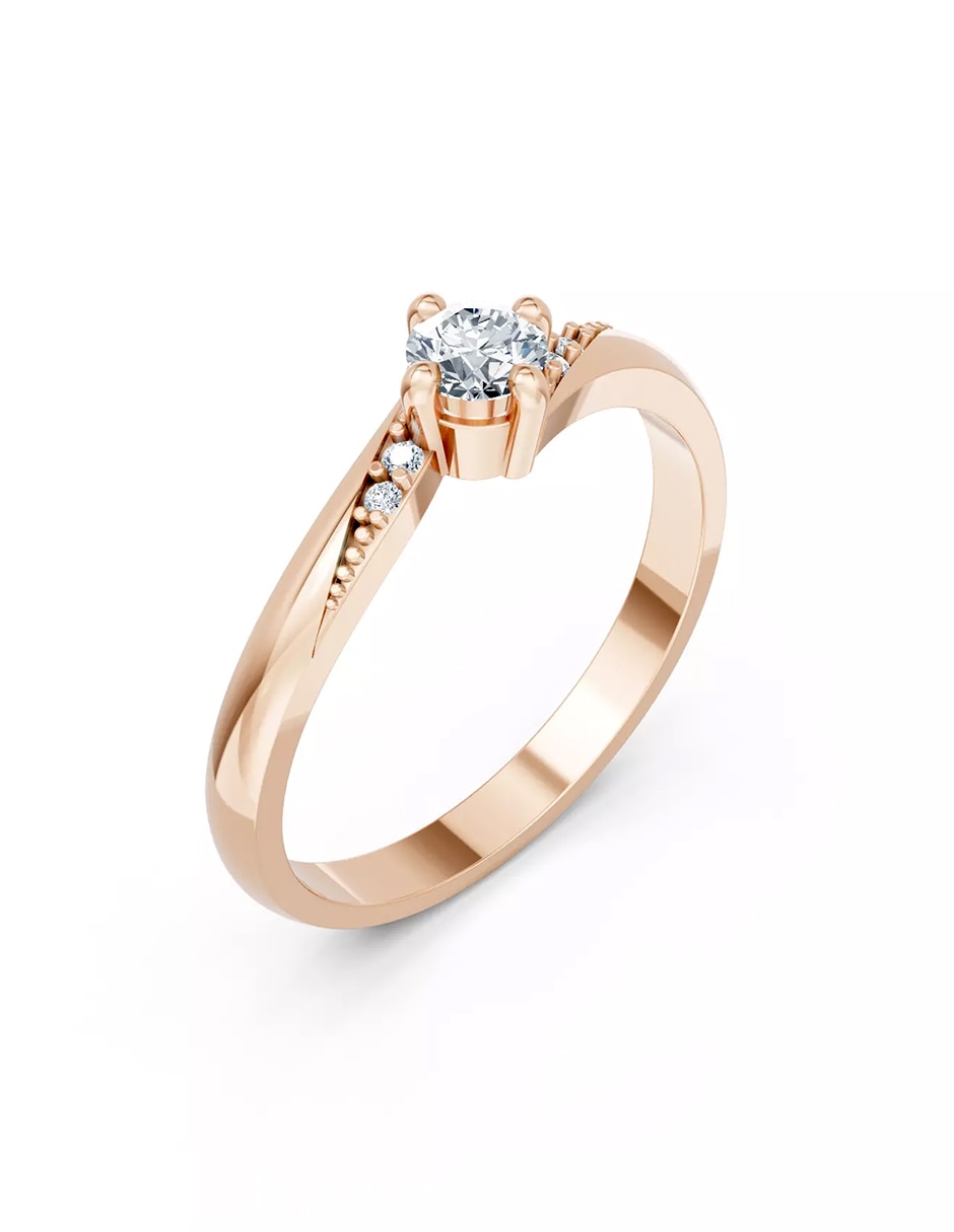 Anillo de compromiso de Oro 9 k zirconia cúbica 4