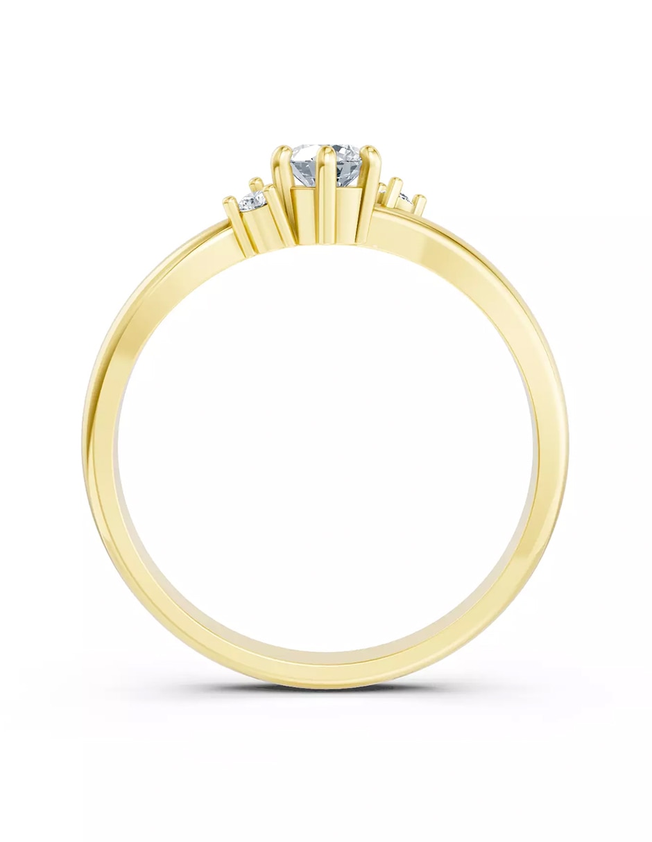 Anillo de compromiso de oro 9 k Amore Mio zirconia cúbica