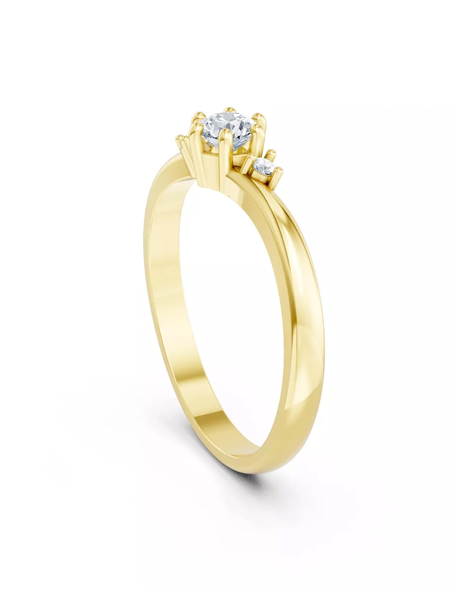 Anillo de compromiso de oro 9 k Amore Mio zirconia cúbica