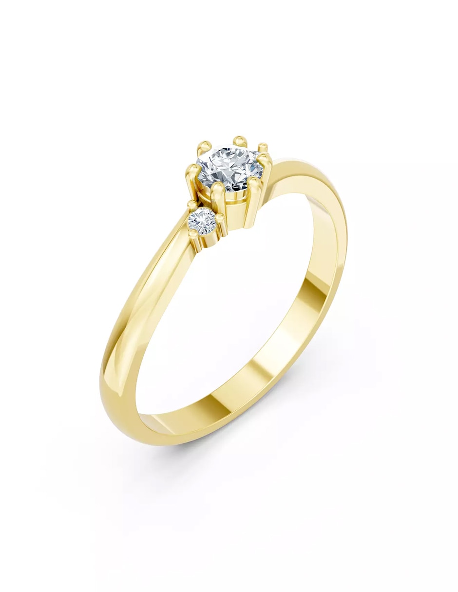 Anillo de compromiso de oro 9 k Amore Mio zirconia cúbica
