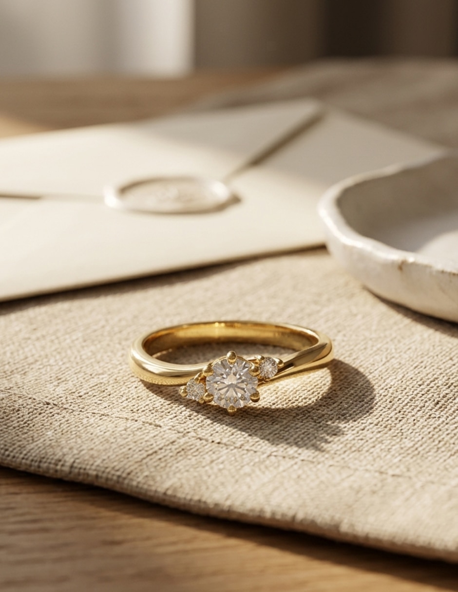 Anillo de compromiso de oro 9 k Amore Mio zirconia cúbica