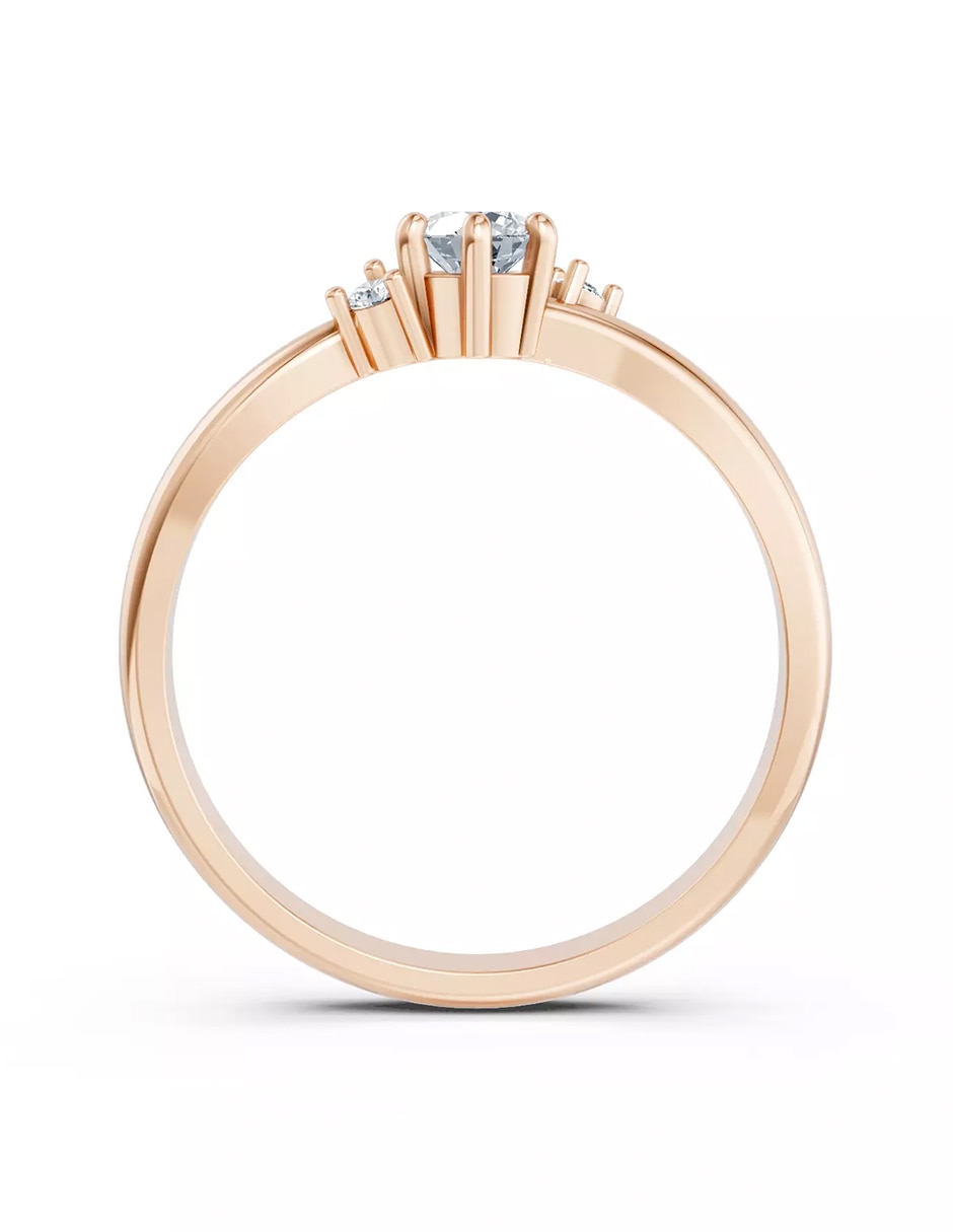 Anillo de compromiso de oro 14 k zirconia cúbica 2