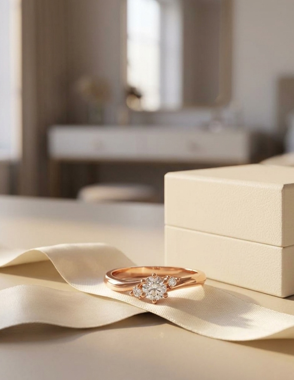 Anillo de compromiso de oro 14 k zirconia cúbica 7