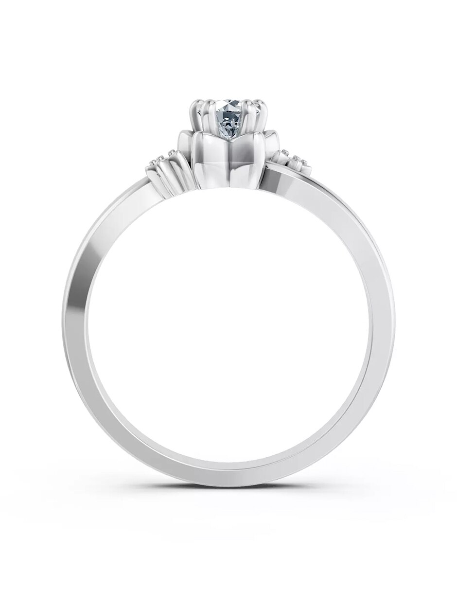 Anillo de compromiso de Oro 14 k zirconia cúbica 2