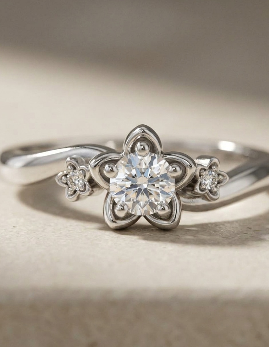 Anillo de compromiso de Oro 14 k zirconia cúbica 7