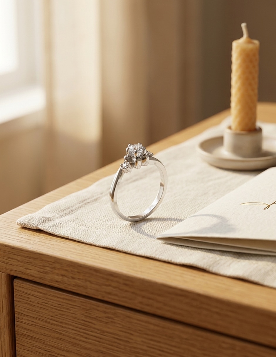 Anillo de compromiso de Oro 14 k zirconia cúbica 8