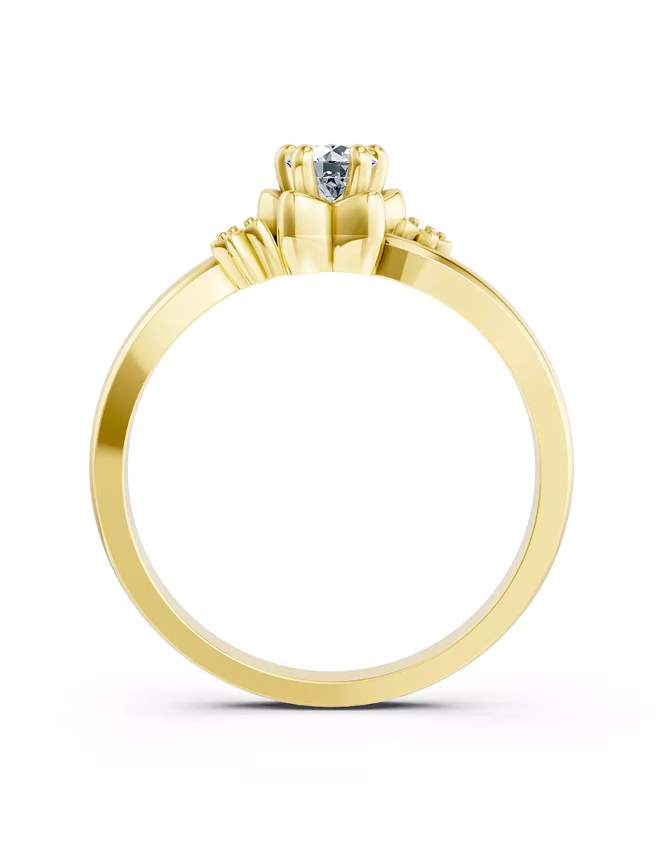 Anillo de compromiso de oro 14 k Amore Mio zirconia cúbica