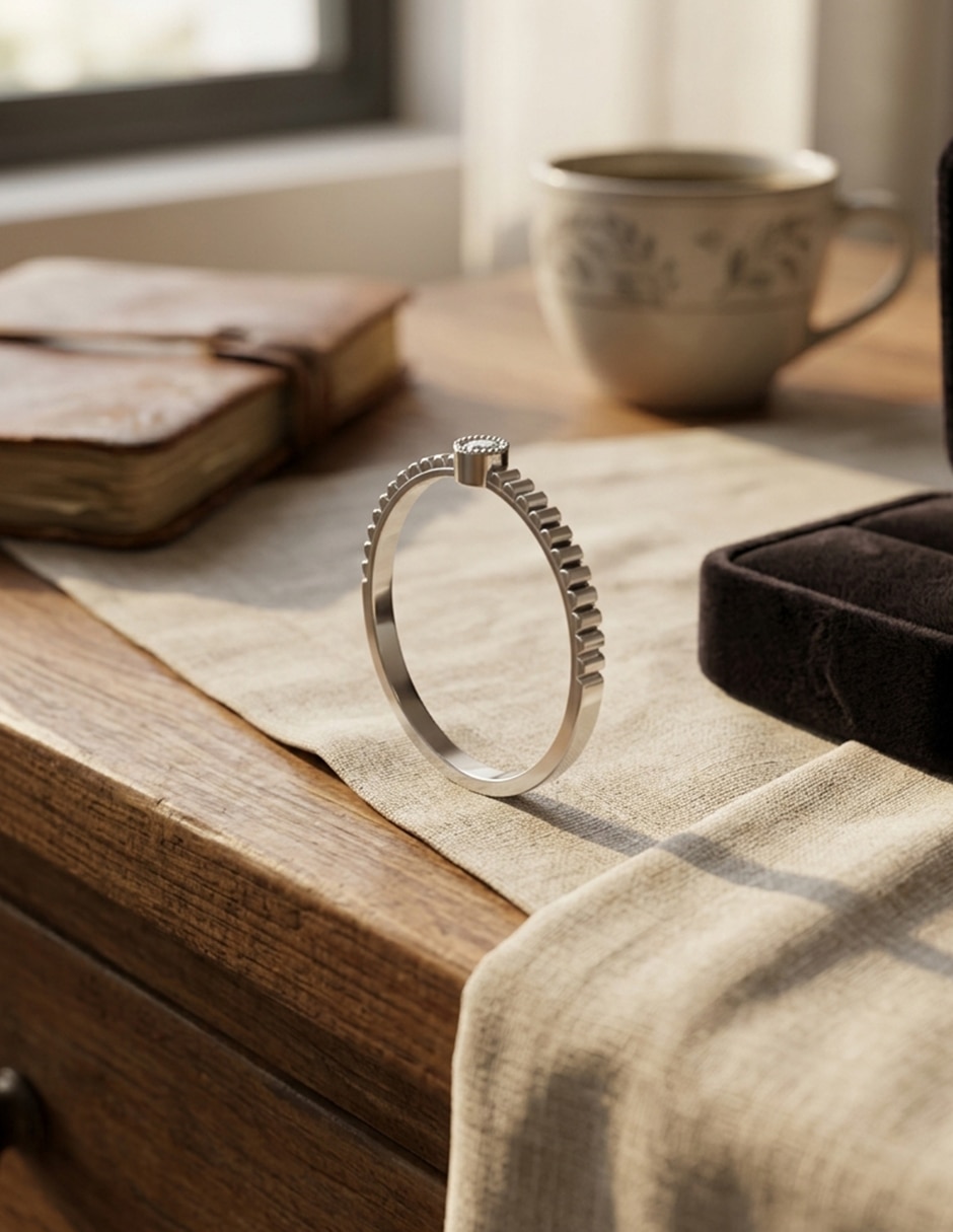 Anillo de compromiso de Oro 18 k zirconia cúbica 4