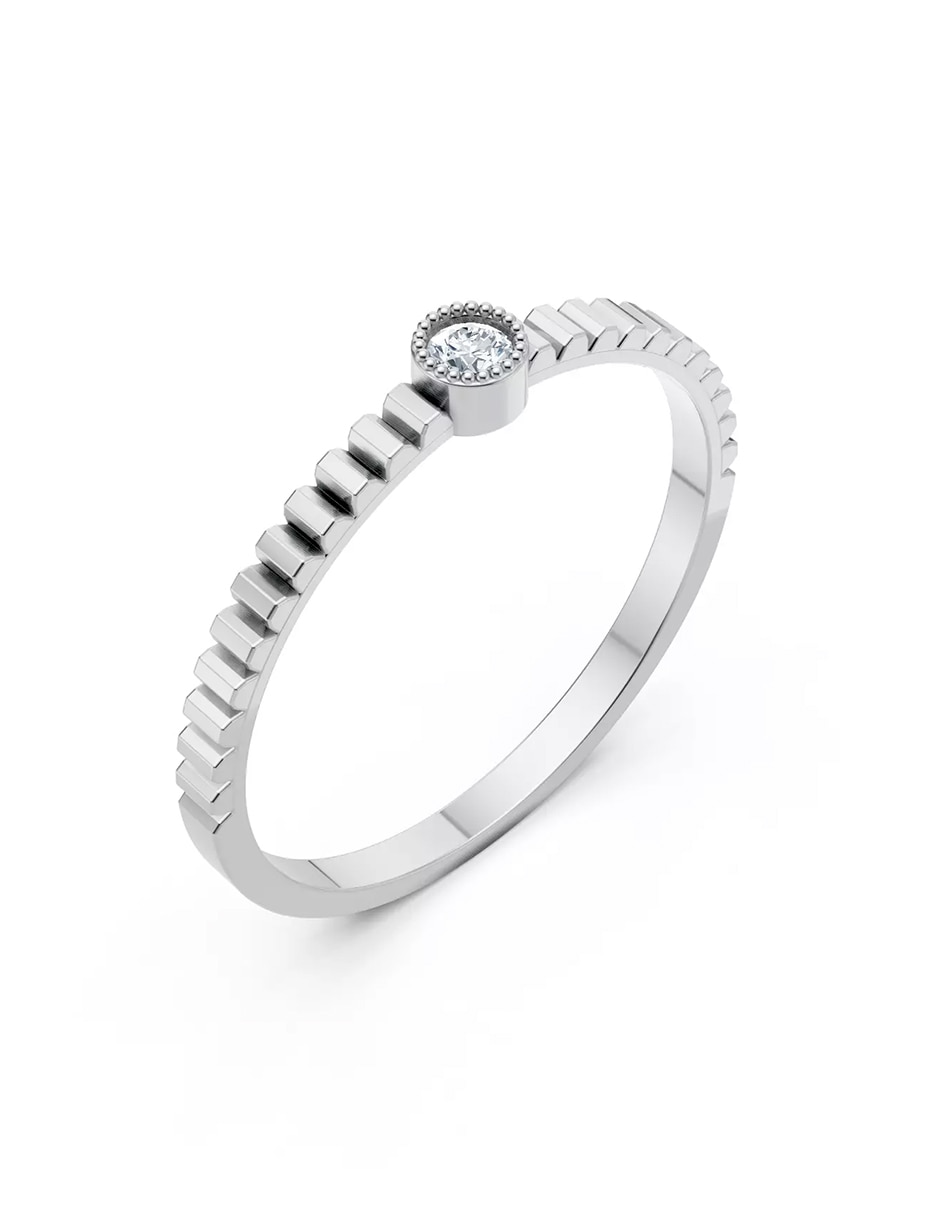 Anillo de compromiso de Oro 18 k zirconia cúbica 5