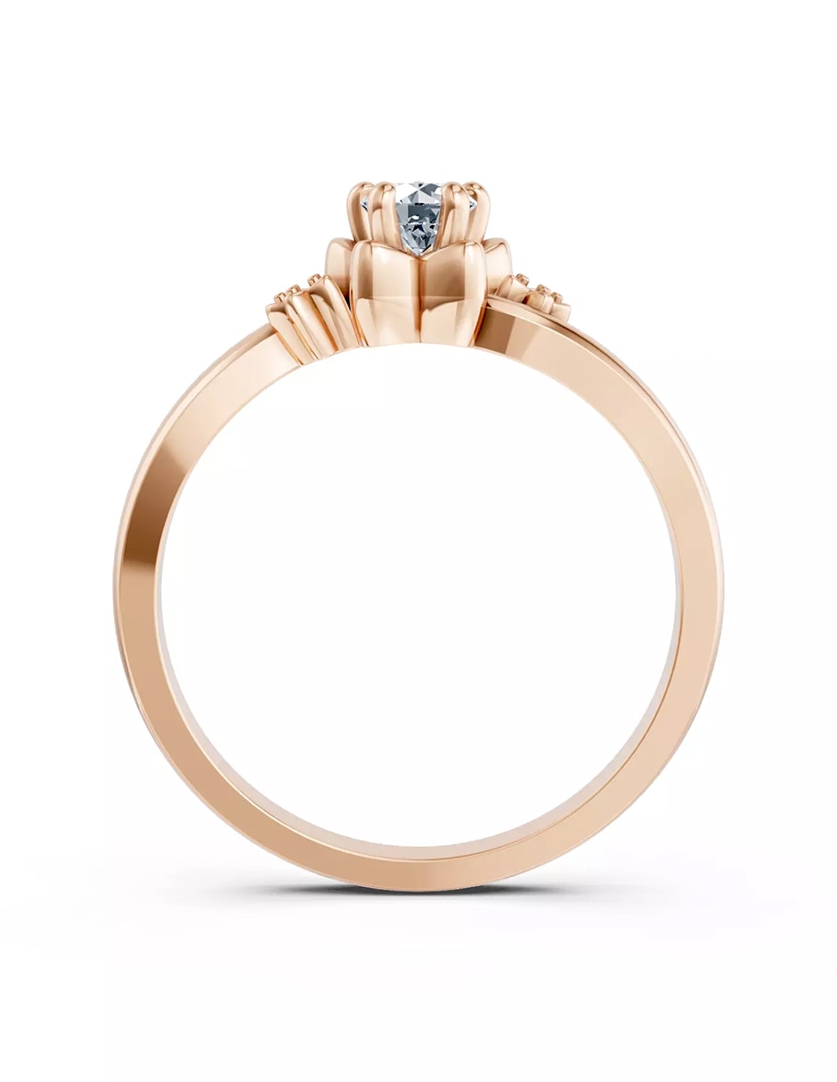 Anillo de compromiso de Oro 18 k zirconia cúbica 2
