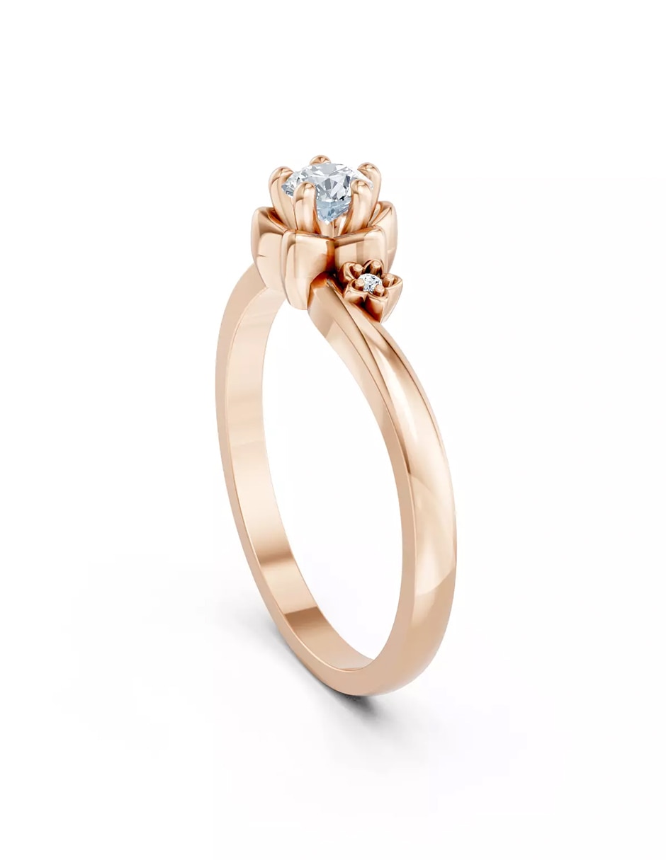 Anillo de compromiso de Oro 18 k zirconia cúbica 3