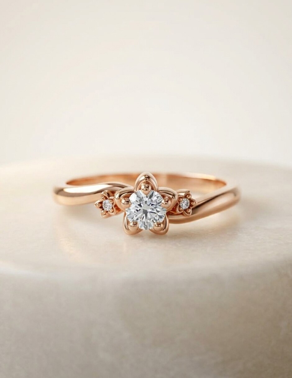 Anillo de compromiso de Oro 18 k zirconia cúbica 4