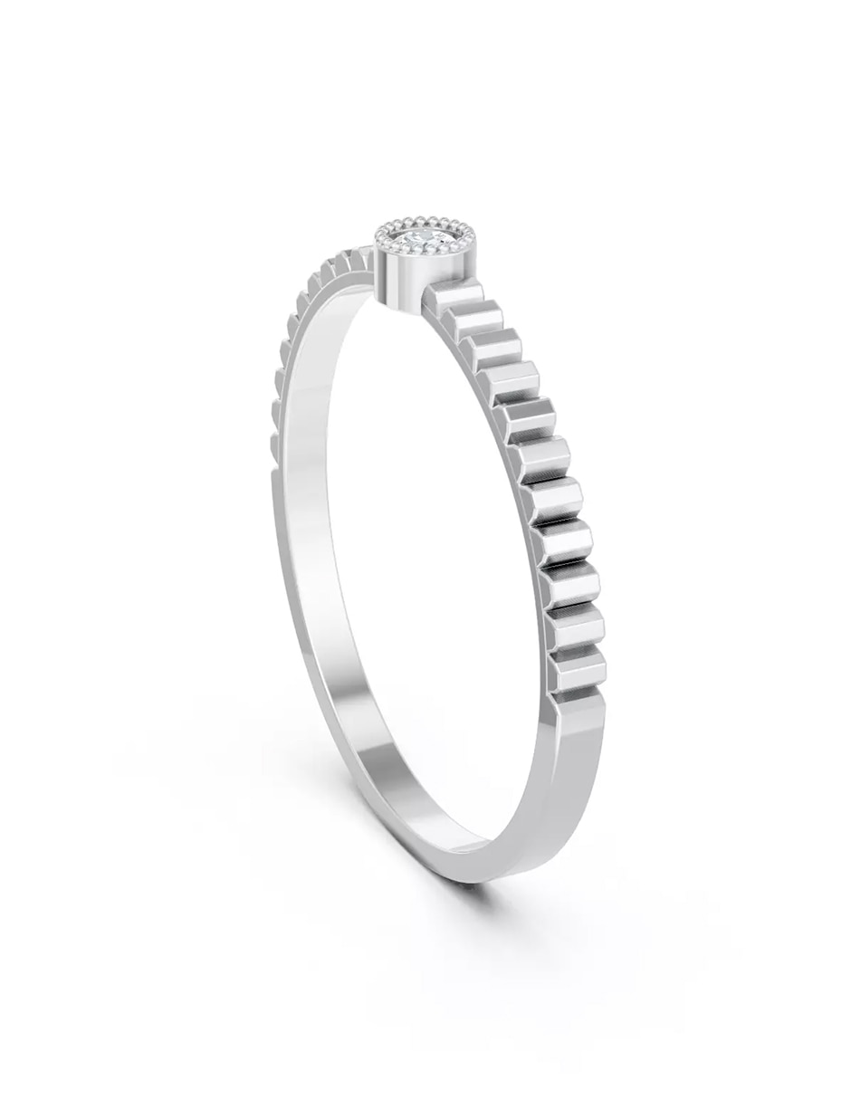 Anillo de compromiso de oro 14 k zirconia cúbica 3