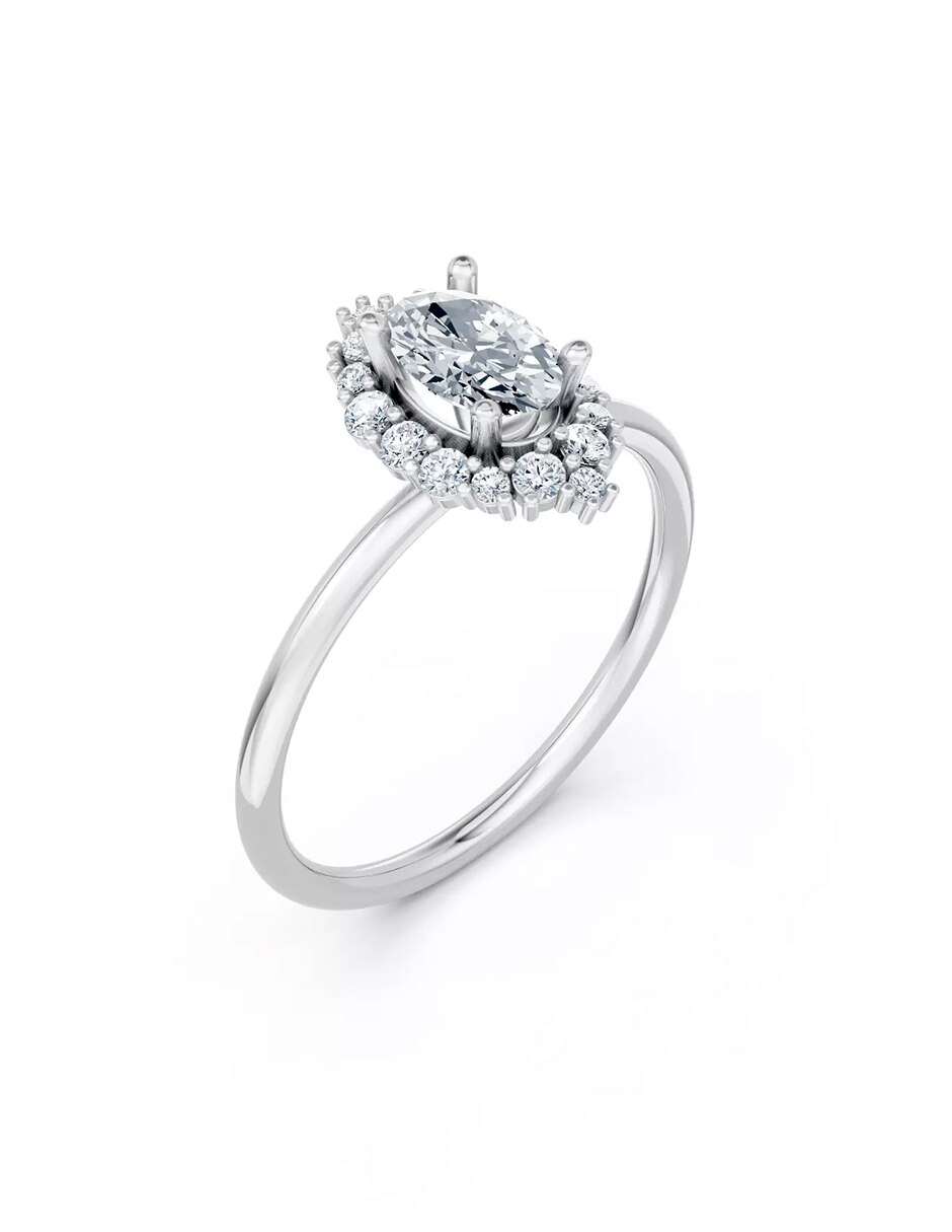 Anillo de compromiso de oro 9 k zirconia cúbica 5
