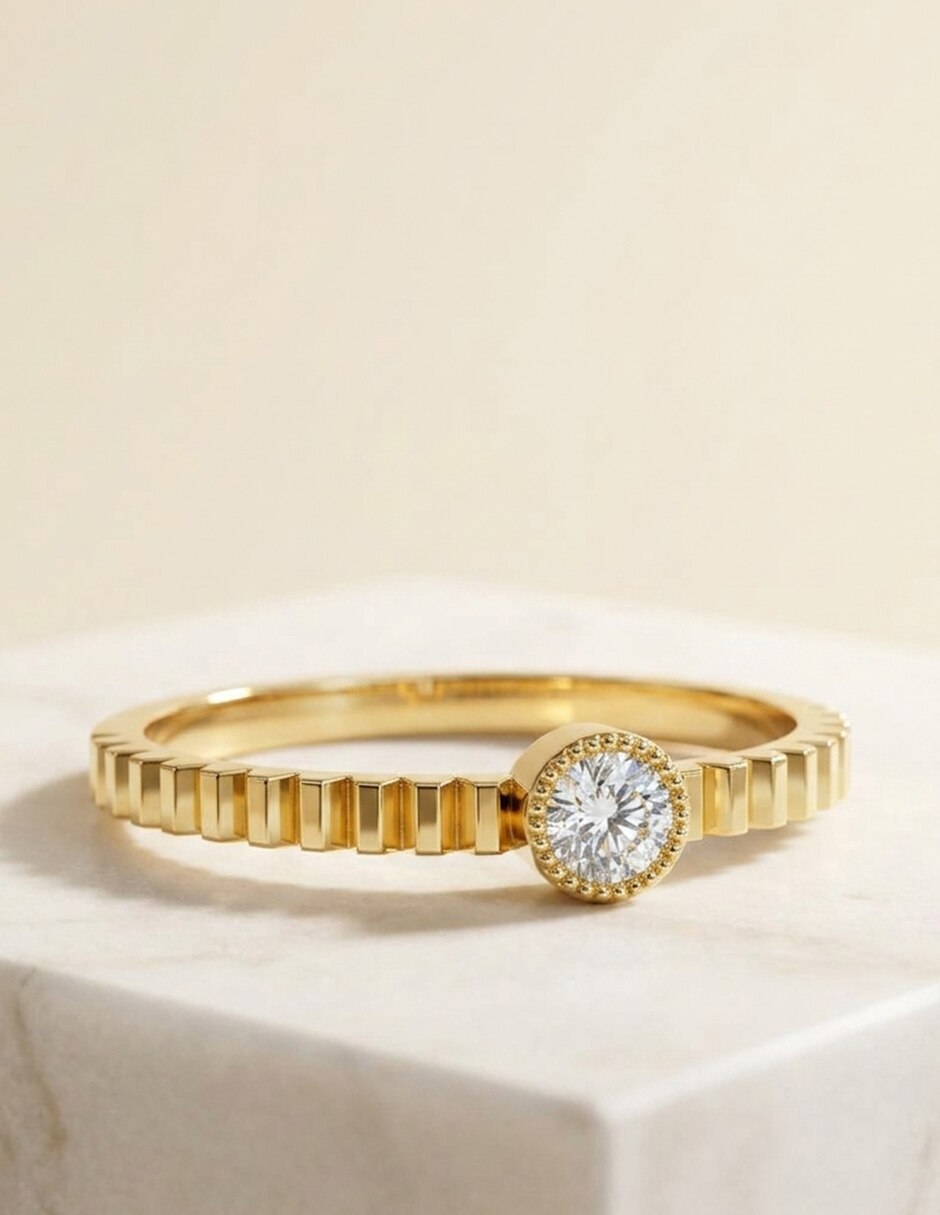 Anillo de compromiso de oro 18 k Amore Mio zirconia cúbica