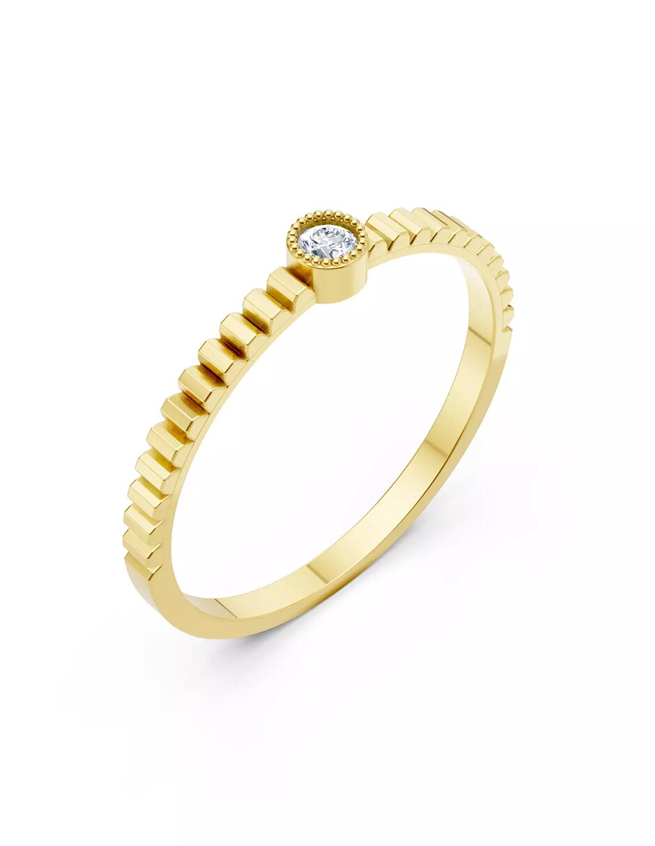 Anillo de compromiso de oro 18 k Amore Mio zirconia cúbica