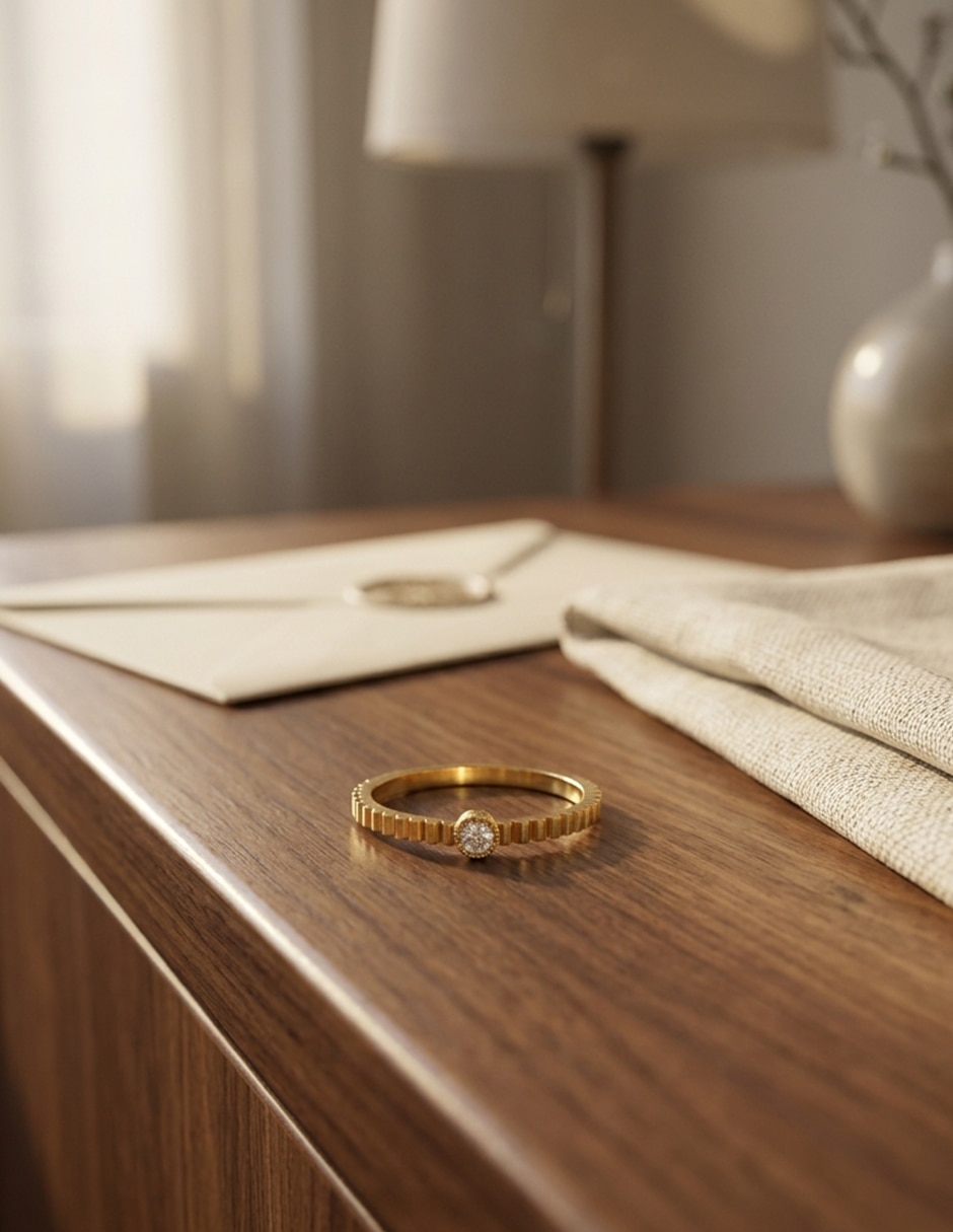 Anillo de compromiso de oro 14 k Amore Mio zirconia cúbica