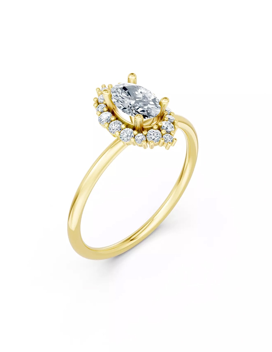 Anillo de compromiso de oro 9 k Amore Mio zirconia cúbica