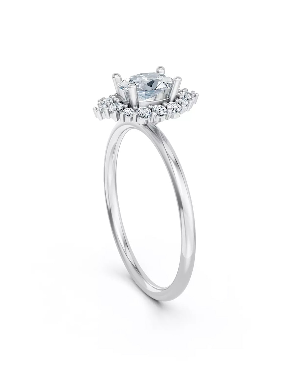 Anillo de compromiso de oro 14 k zirconia cúbica 3