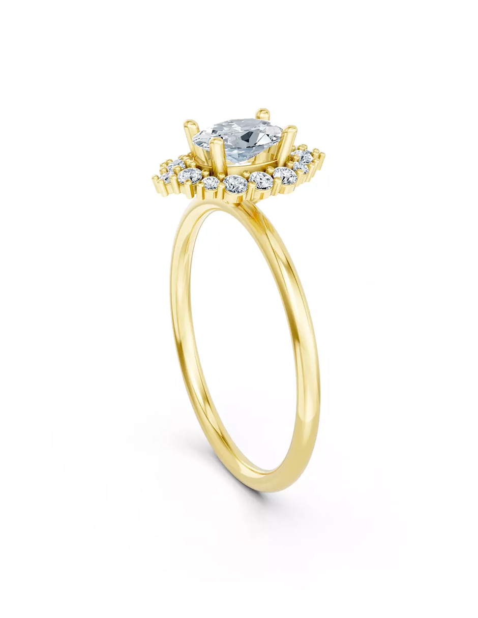 Anillo de compromiso de oro 14 k Amore Mio zirconia cúbica