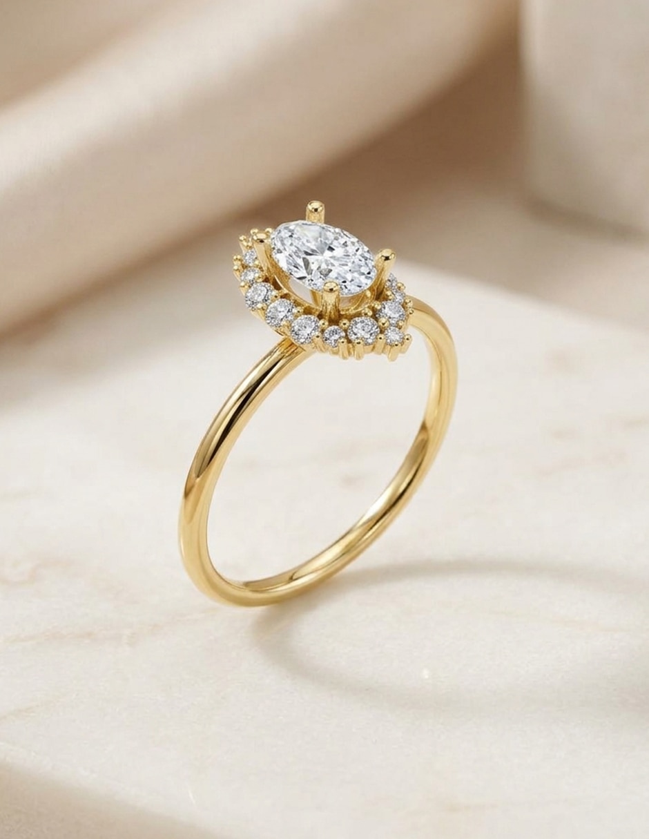 Anillo de compromiso de oro 18 k Amore Mio zirconia cúbica
