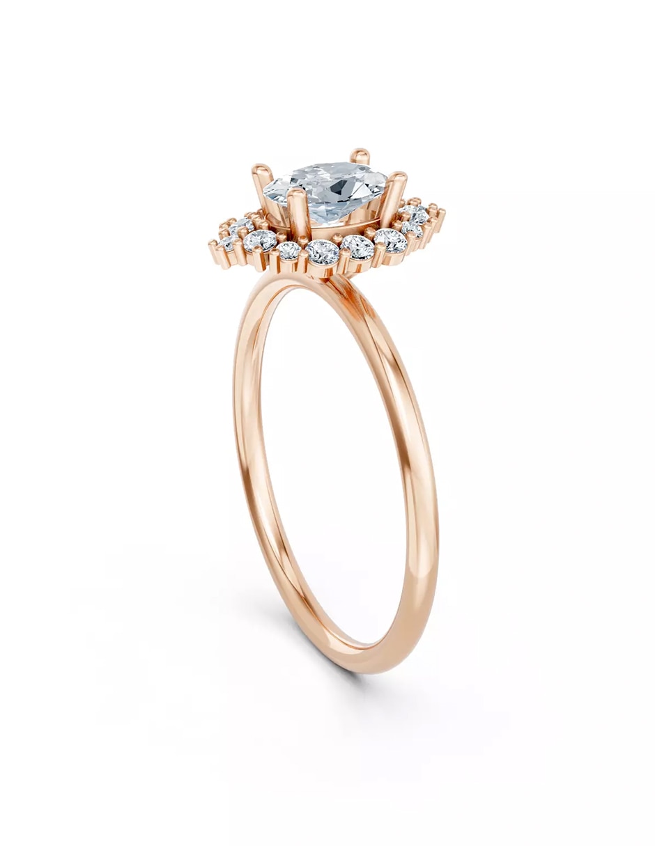Anillo de compromiso de Oro 18 k zirconia cúbica 3
