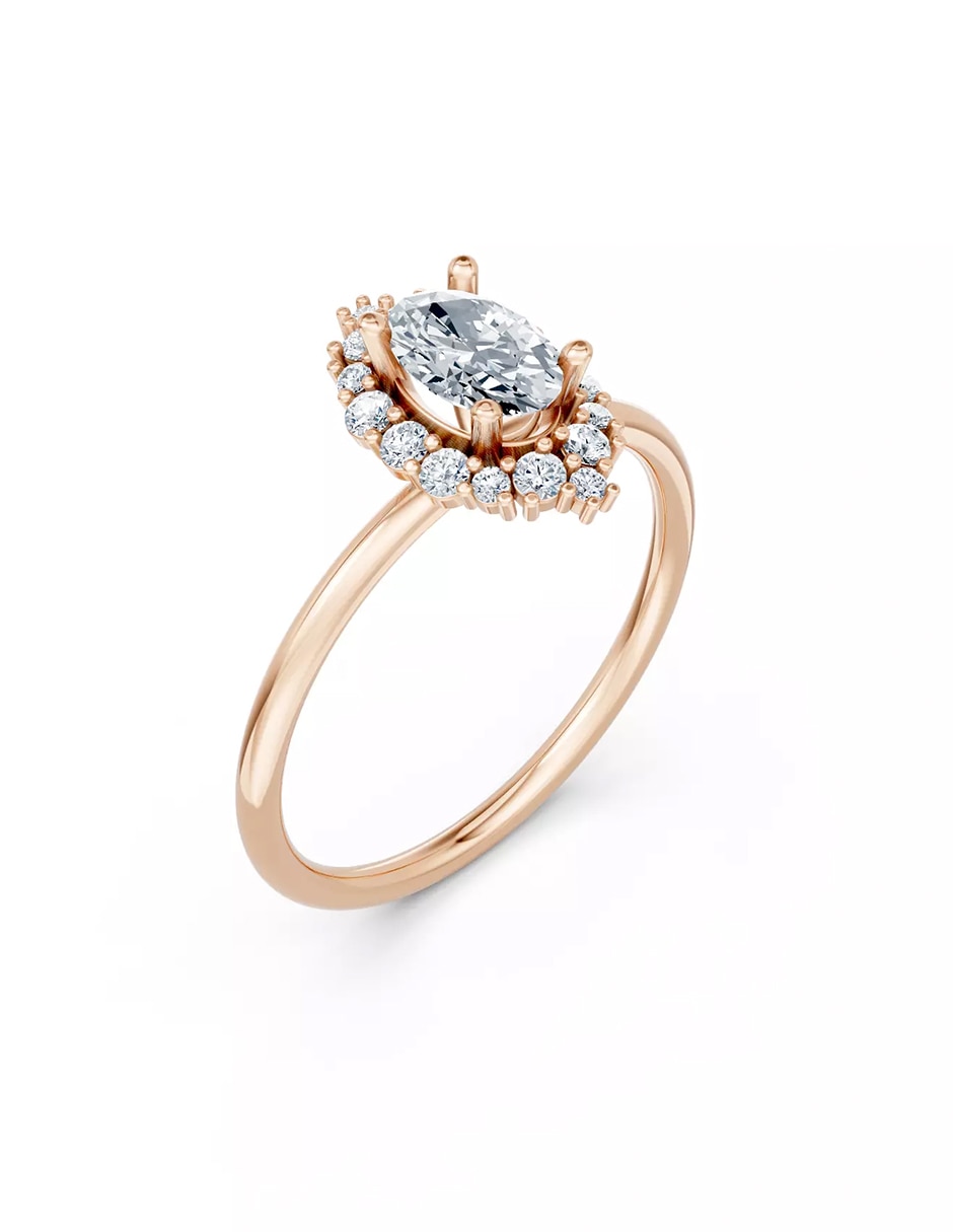 Anillo de compromiso de Oro 18 k zirconia cúbica 4