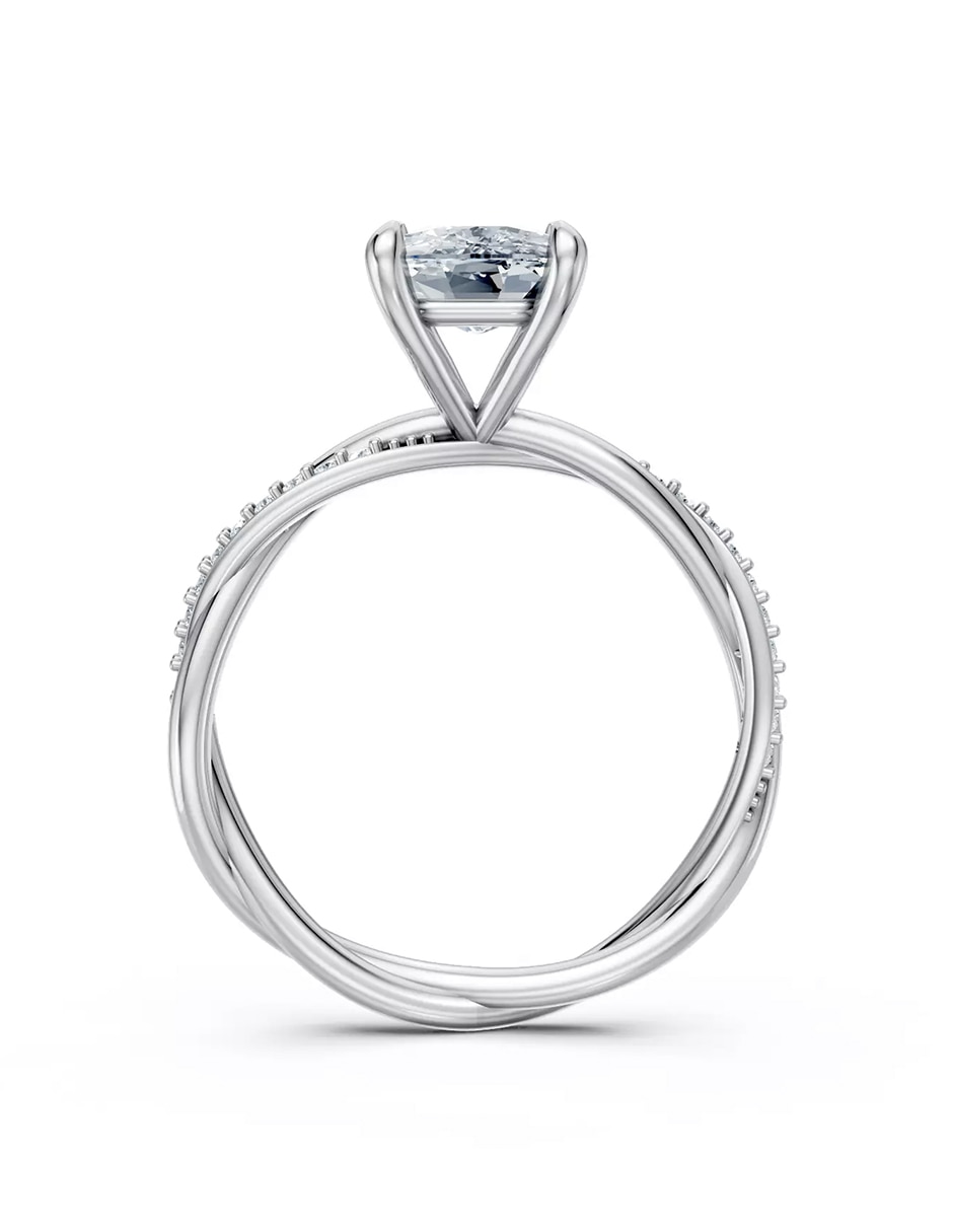 Anillo de compromiso de Oro 14 k zirconia cúbica 2
