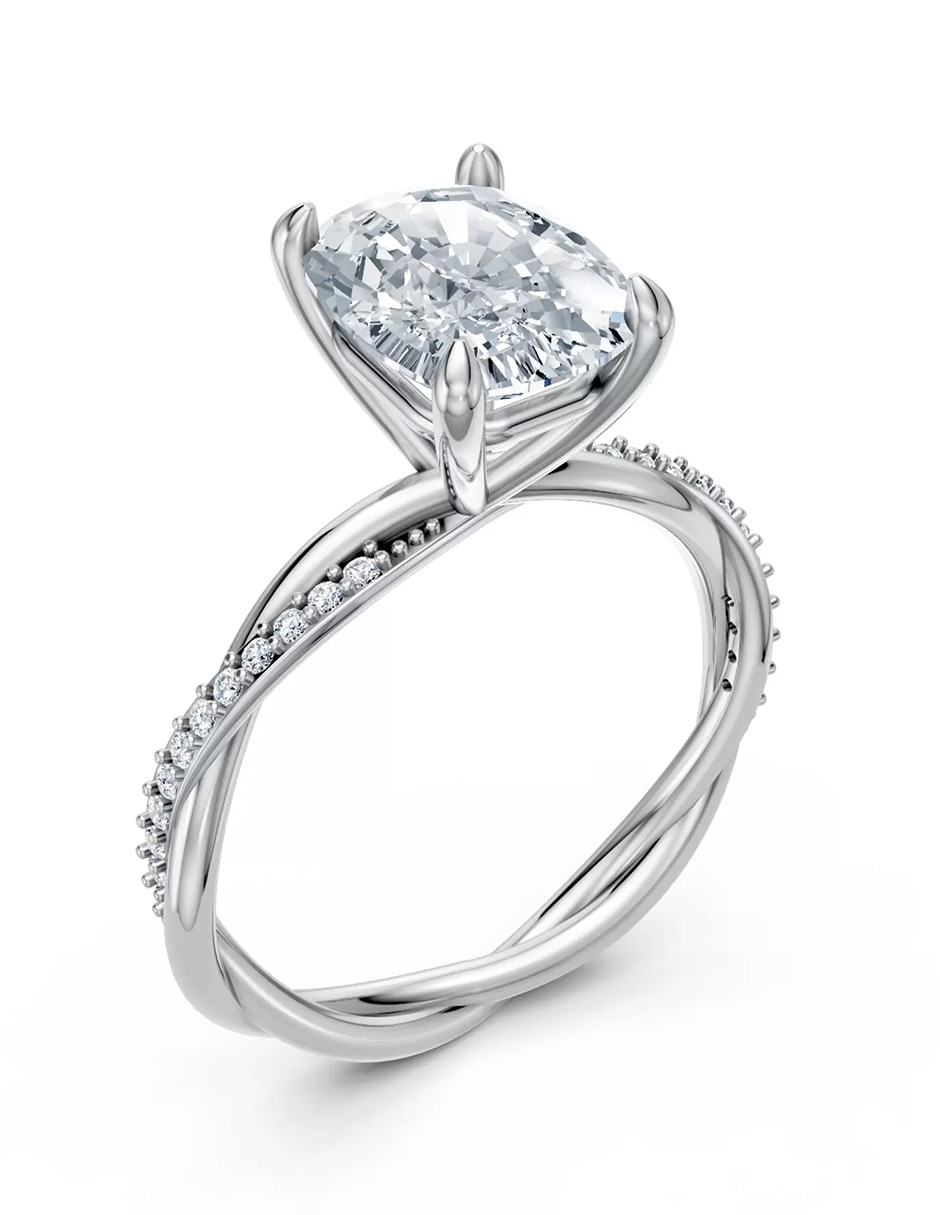 Anillo de compromiso de Oro 14 k zirconia cúbica 5