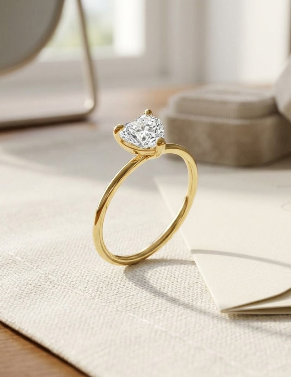 Anillo de compromiso de oro 14 k zirconia cúbica 8