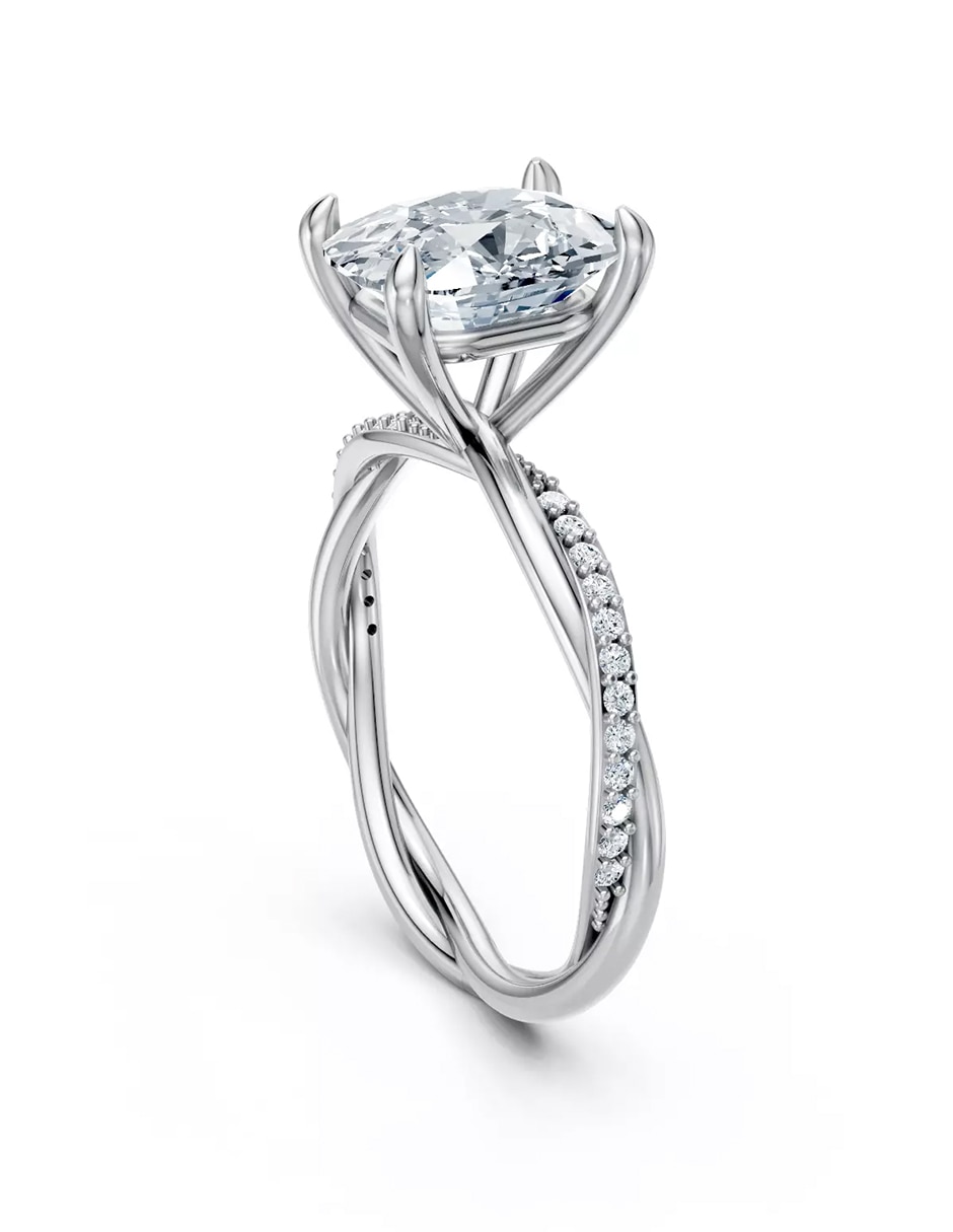 Anillo de compromiso de Oro 9 k zirconia cúbica 3