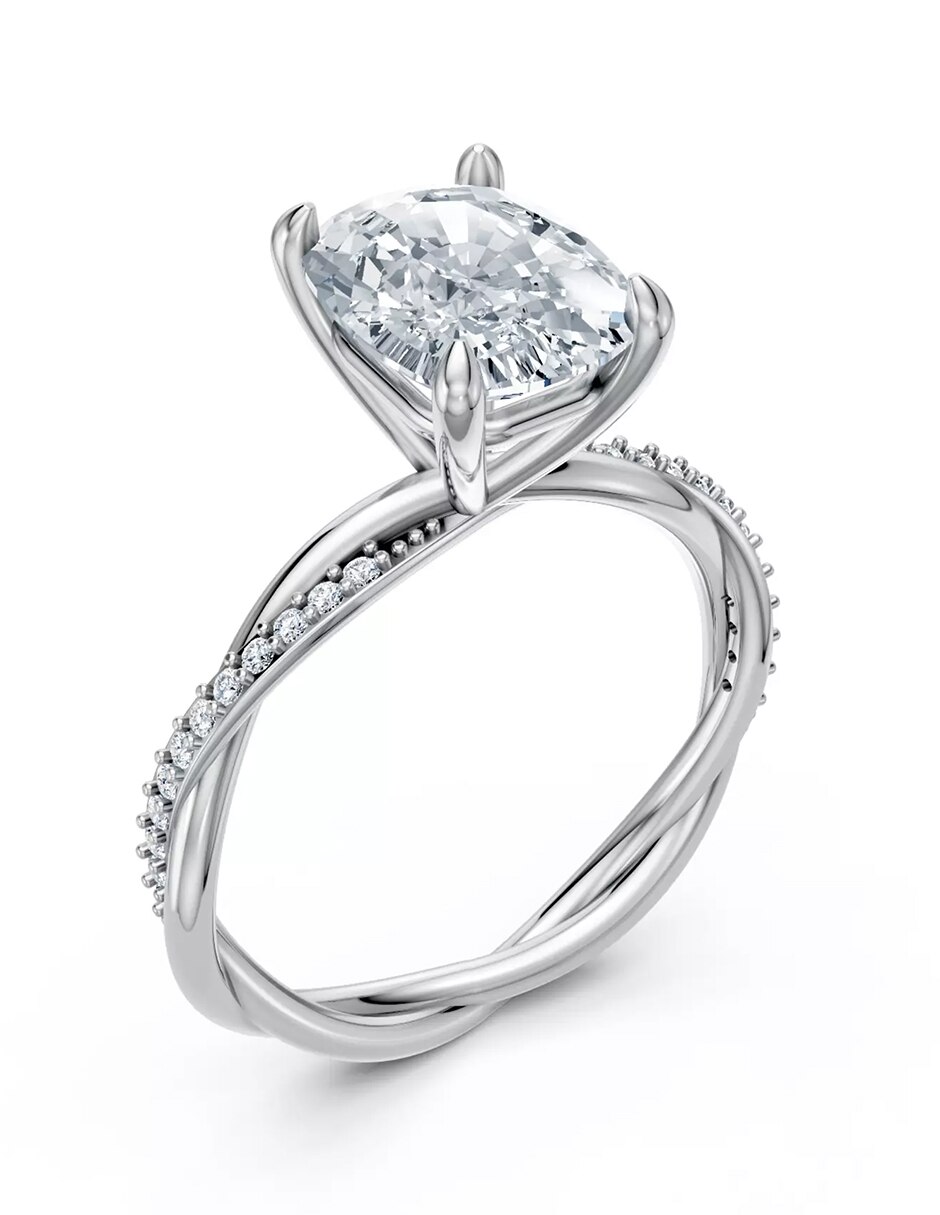 Anillo de compromiso de Oro 9 k zirconia cúbica 4
