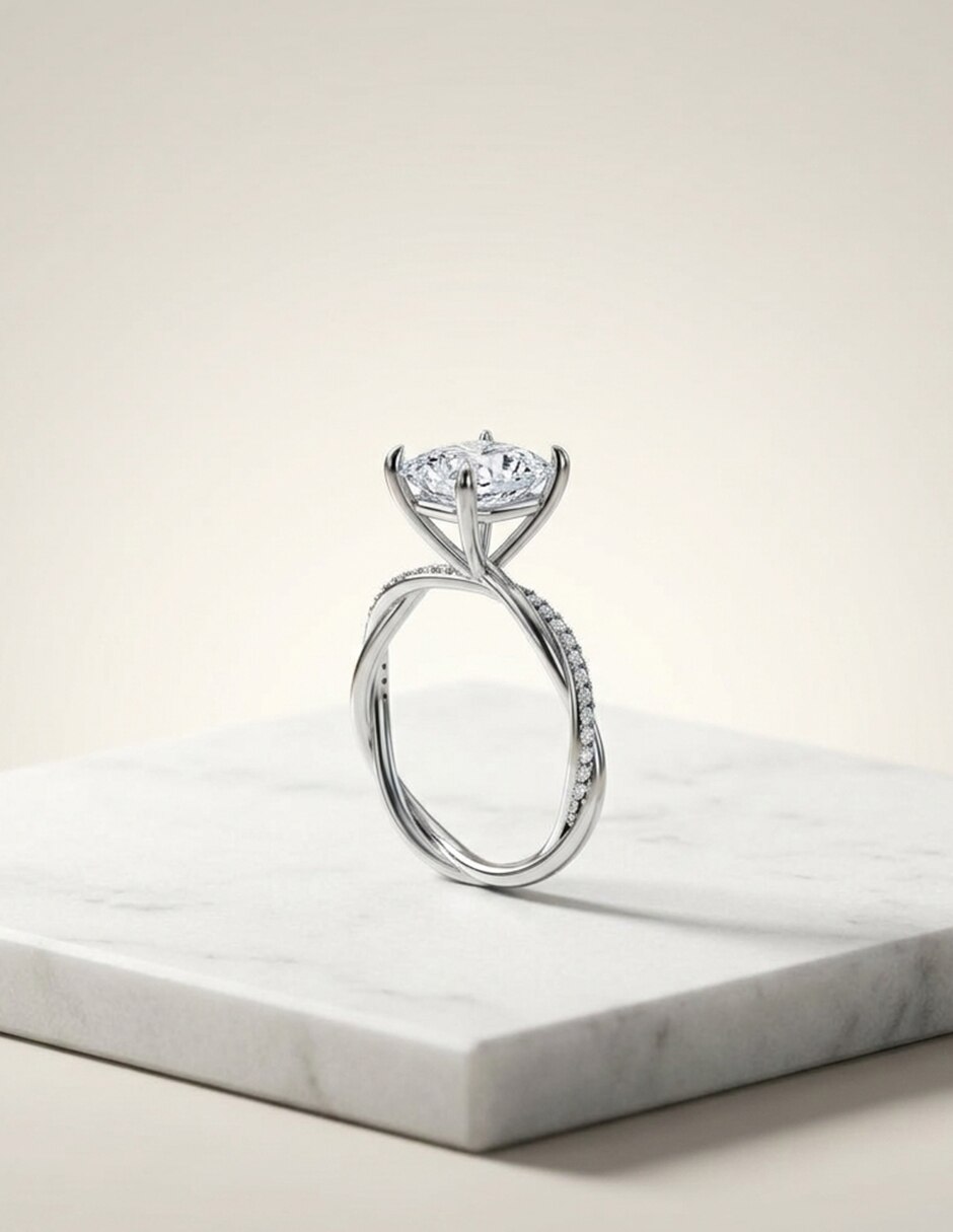 Anillo de compromiso de Oro 9 k zirconia cúbica 7