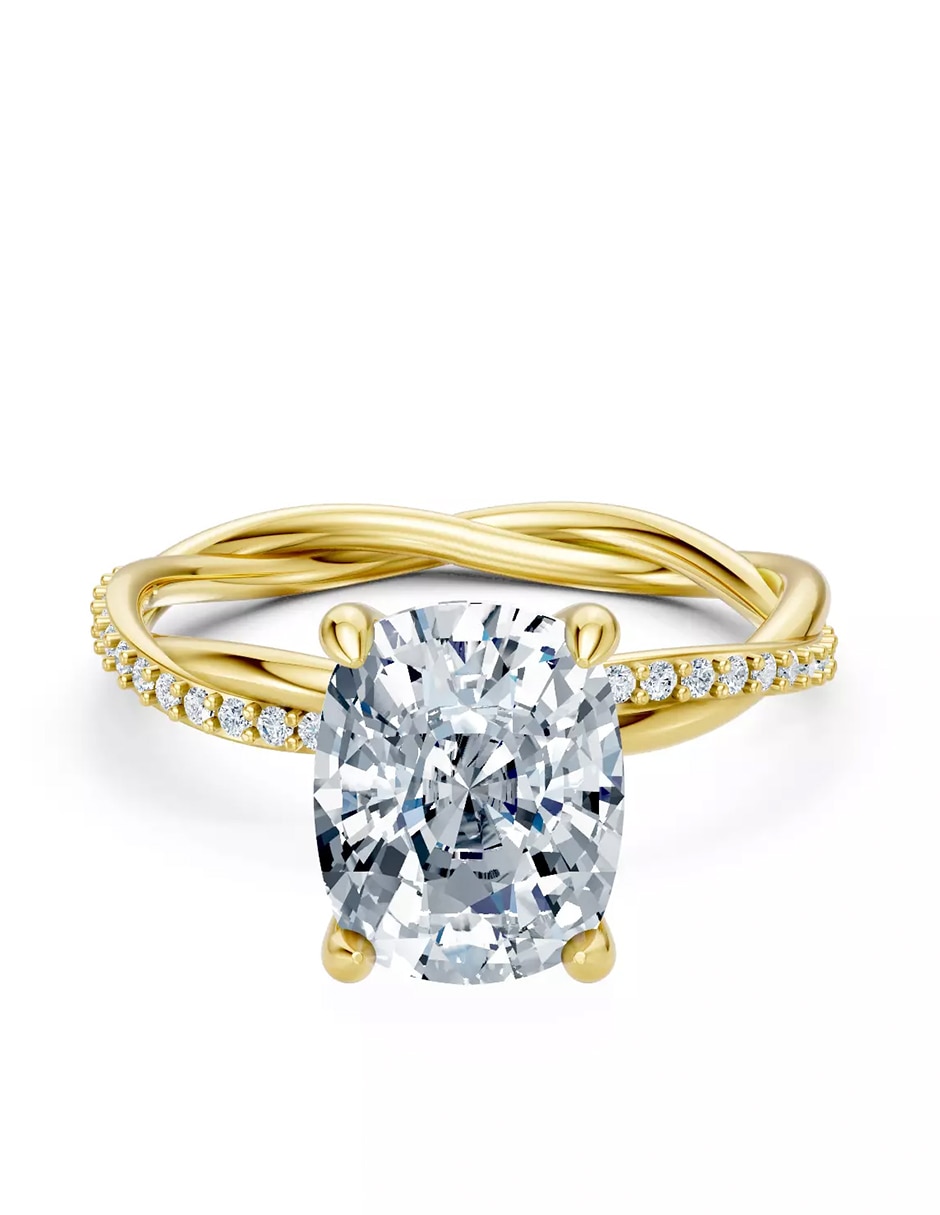Anillo de compromiso de oro 14 k Amore Mio zirconia cúbica