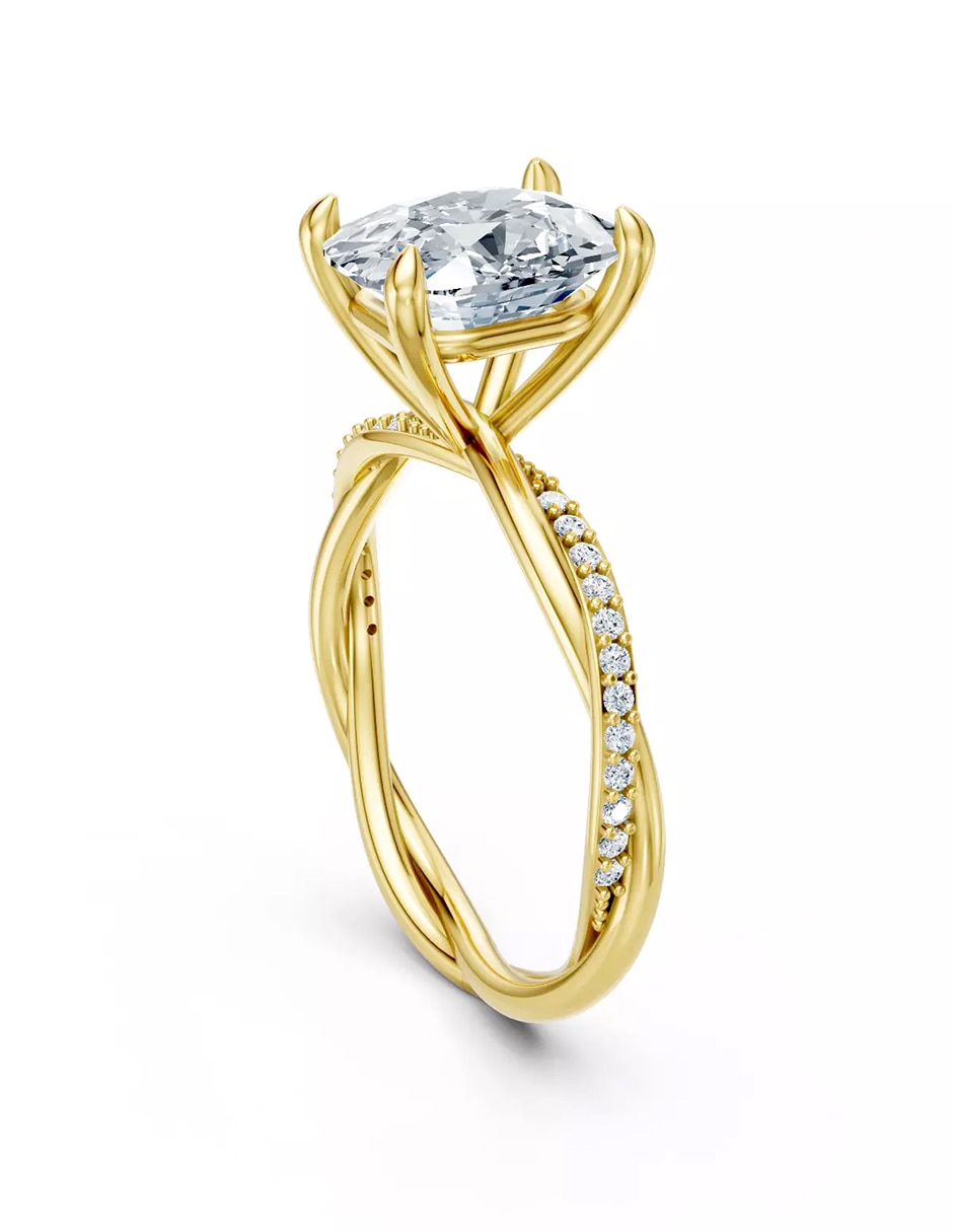 Anillo de compromiso de oro 9 k Amore Mio zirconia cúbica